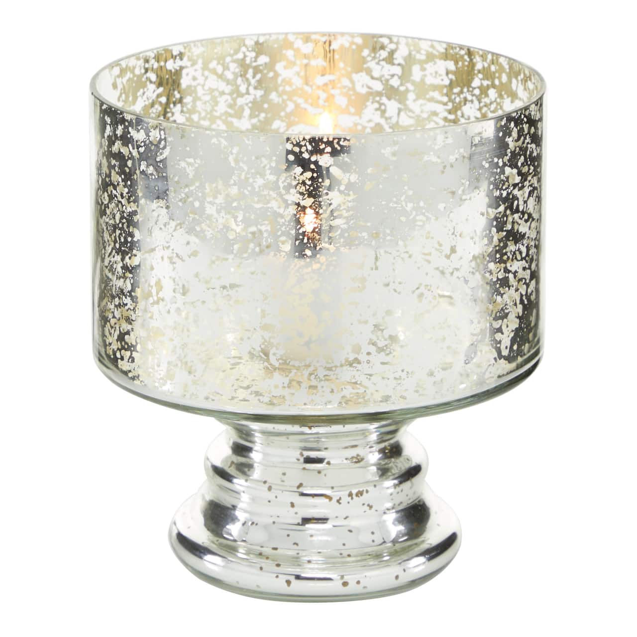 7" Clear Glass Contemporary Candle Holder